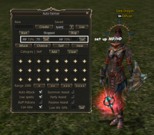 Dark Dragon - set up automated hunting engine